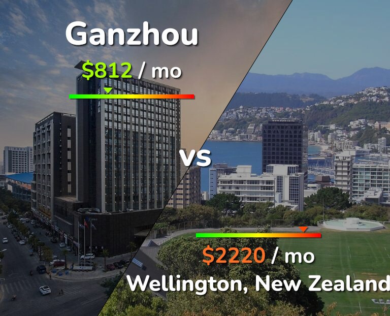 Cost of living in Ganzhou vs Wellington infographic
