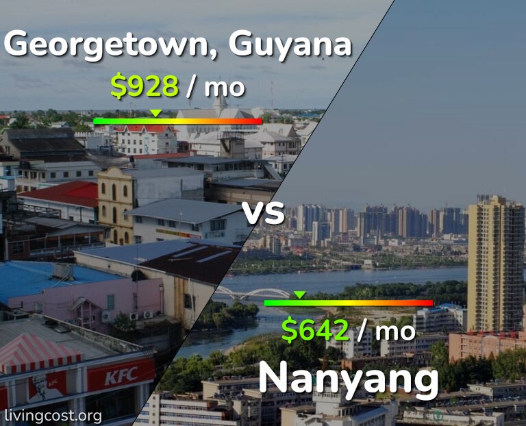Cost of living in Georgetown vs Nanyang infographic