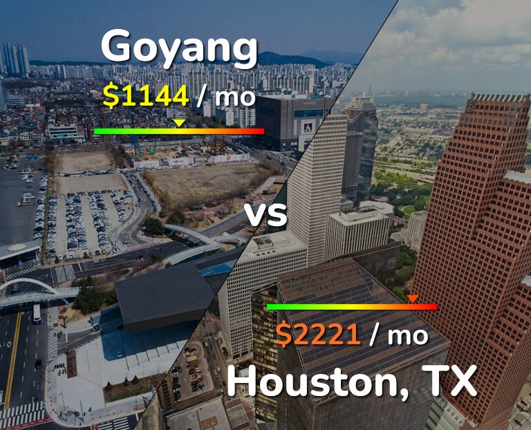Cost of living in Goyang vs Houston infographic