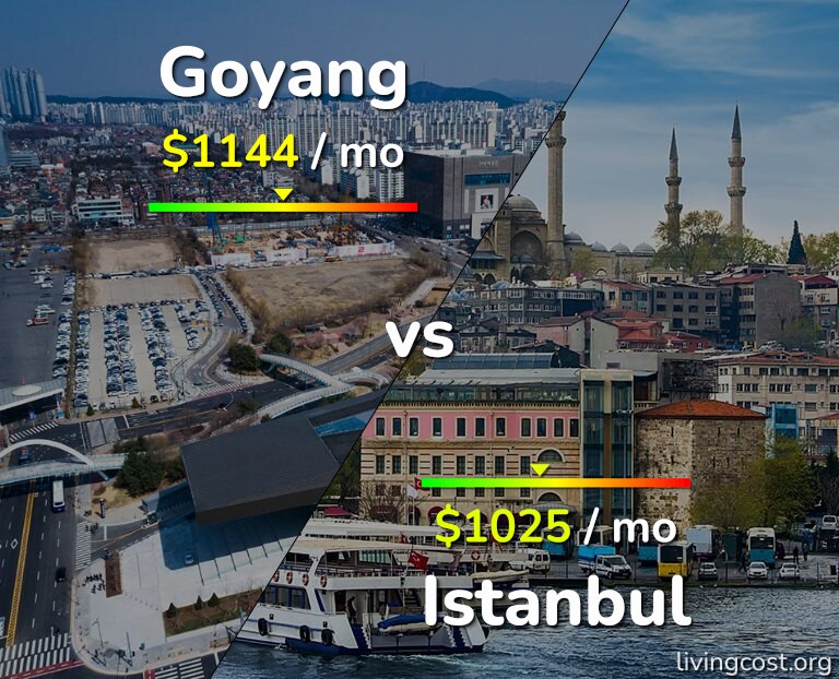 Cost of living in Goyang vs Istanbul infographic