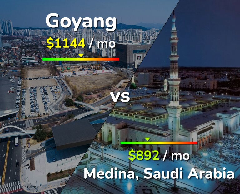 Cost of living in Goyang vs Medina infographic