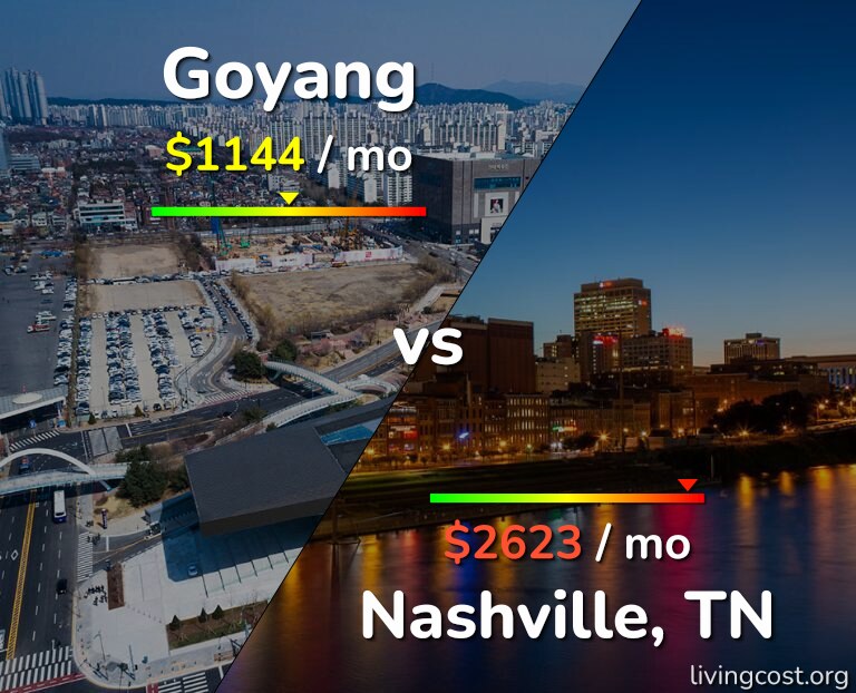 Cost of living in Goyang vs Nashville infographic
