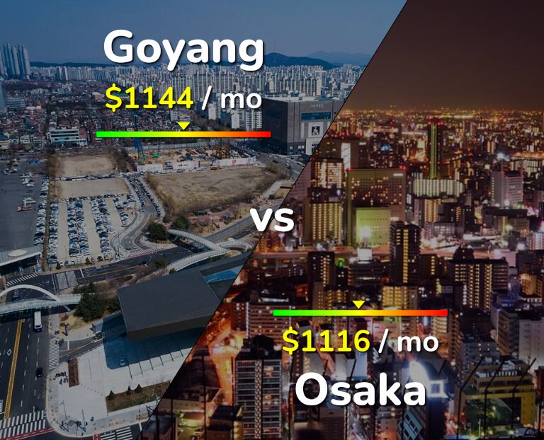 Cost of living in Goyang vs Osaka infographic