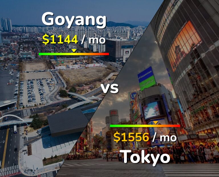 Cost of living in Goyang vs Tokyo infographic