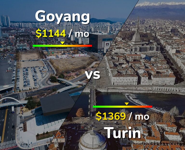 Cost of living in Goyang vs Turin infographic