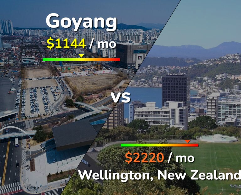 Cost of living in Goyang vs Wellington infographic