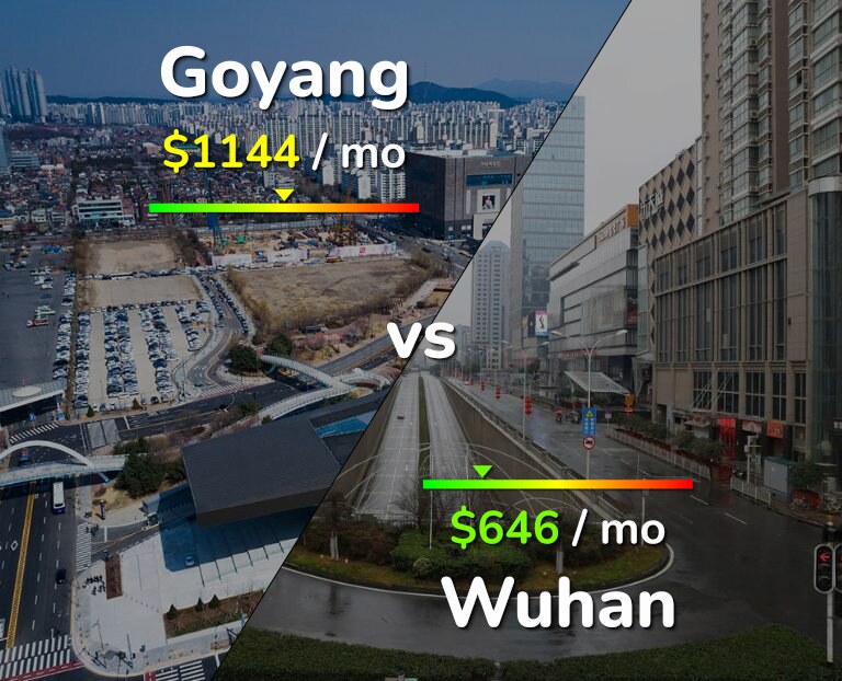 Cost of living in Goyang vs Wuhan infographic