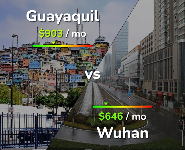 Cost of living in Guayaquil vs Wuhan infographic