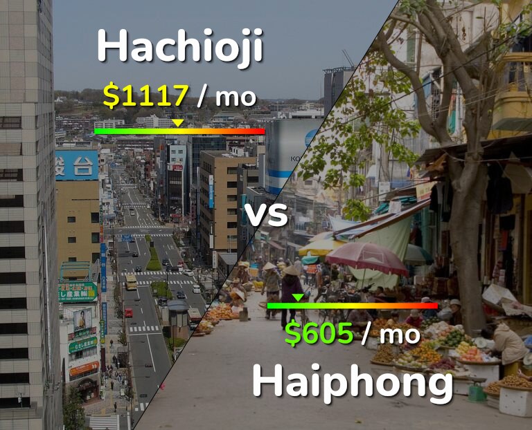 Cost of living in Hachioji vs Haiphong infographic