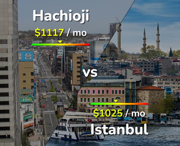 Cost of living in Hachioji vs Istanbul infographic