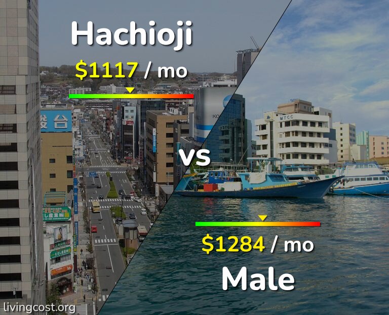 Cost of living in Hachioji vs Male infographic