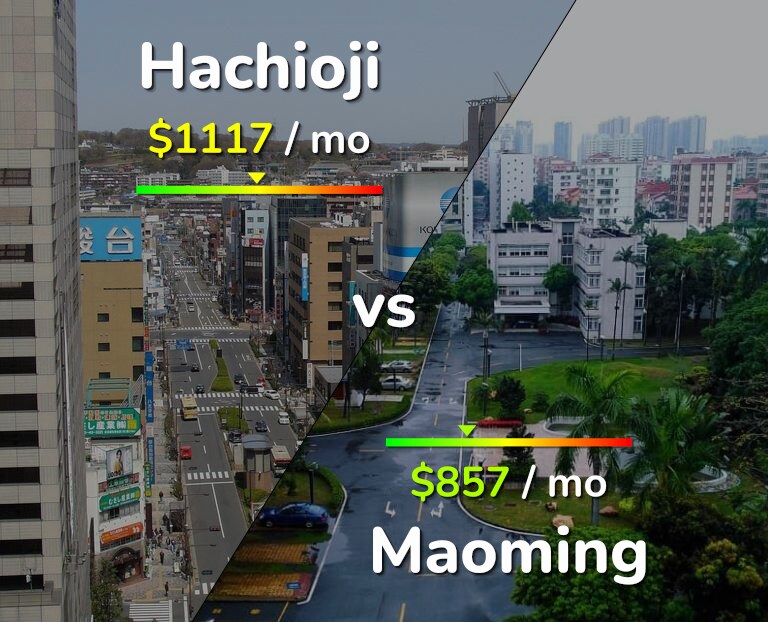 Cost of living in Hachioji vs Maoming infographic