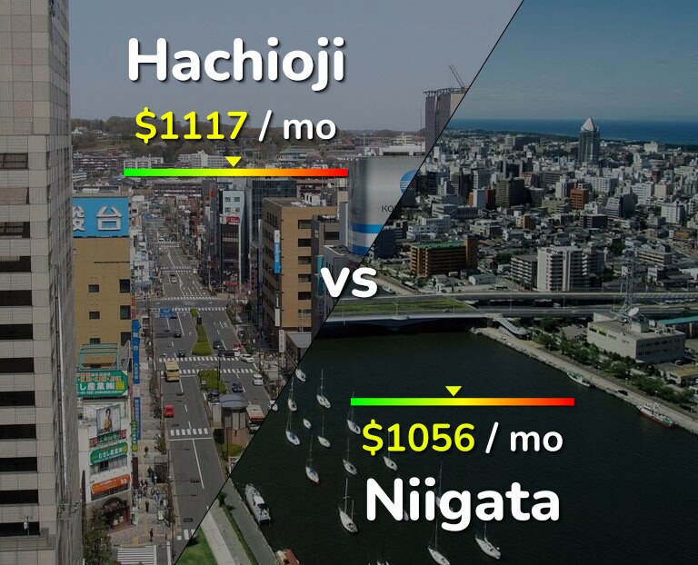 Cost of living in Hachioji vs Niigata infographic