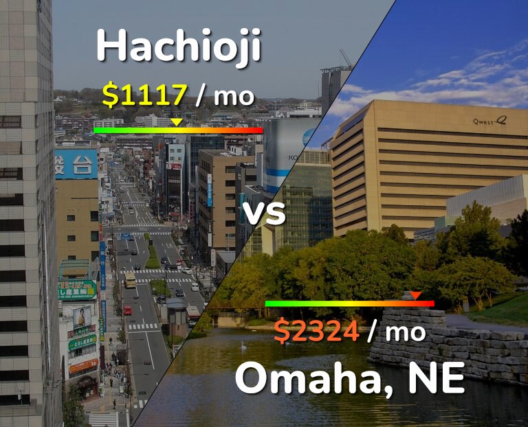 Cost of living in Hachioji vs Omaha infographic