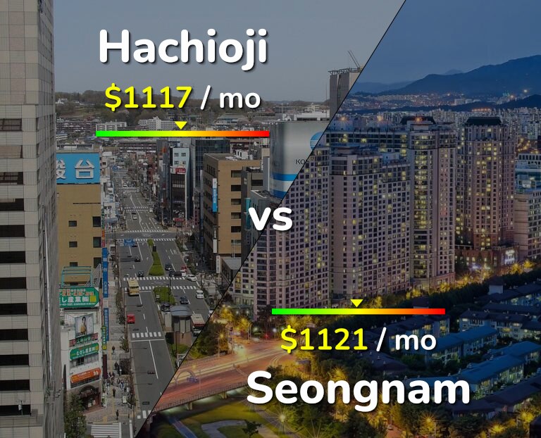Cost of living in Hachioji vs Seongnam infographic