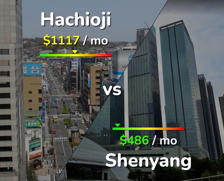 Cost of living in Hachioji vs Shenyang infographic