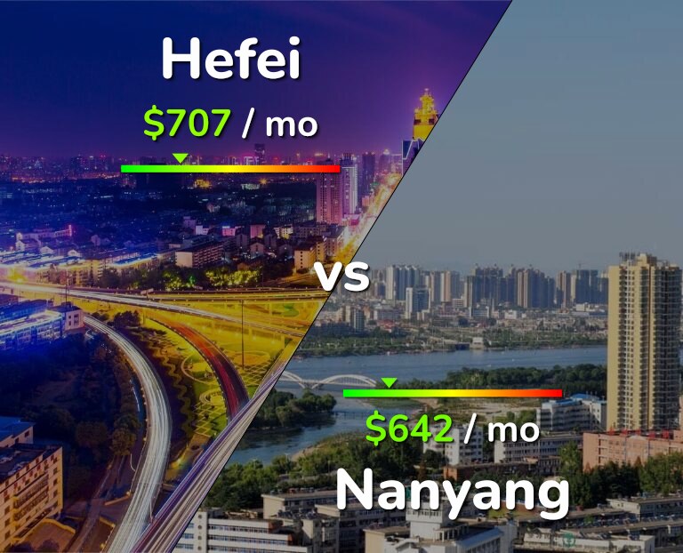 Cost of living in Hefei vs Nanyang infographic