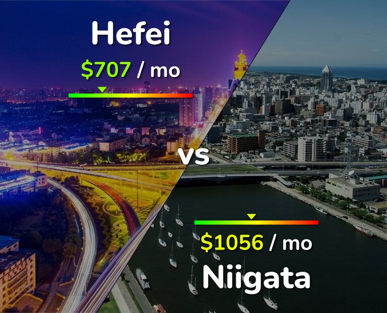 Cost of living in Hefei vs Niigata infographic