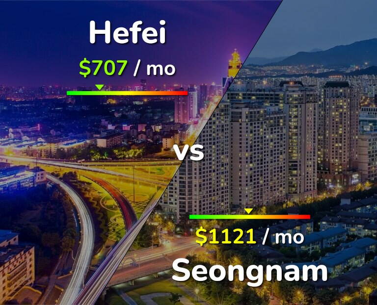 Cost of living in Hefei vs Seongnam infographic
