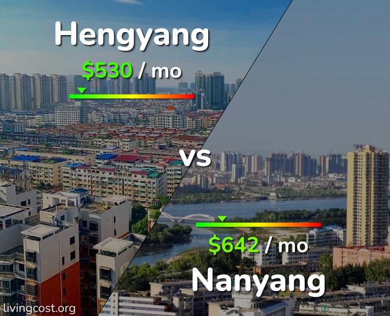 Cost of living in Hengyang vs Nanyang infographic