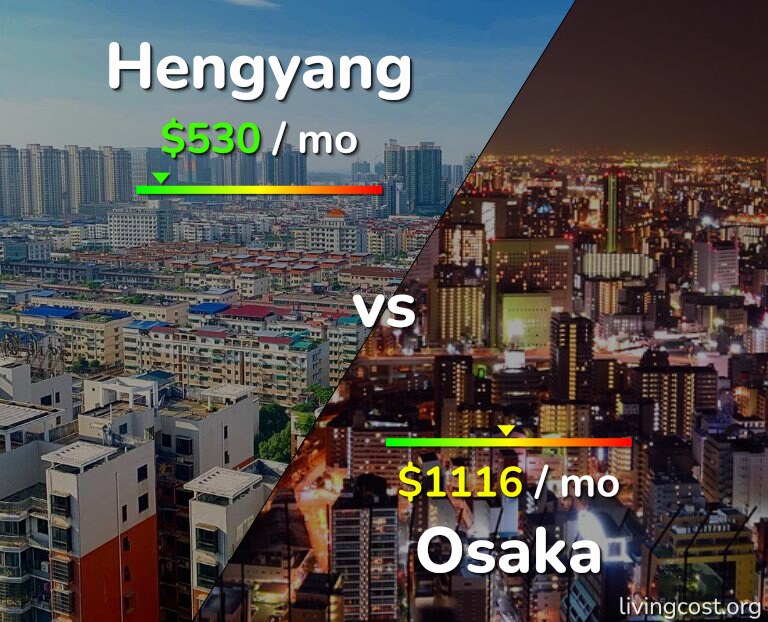 Cost of living in Hengyang vs Osaka infographic