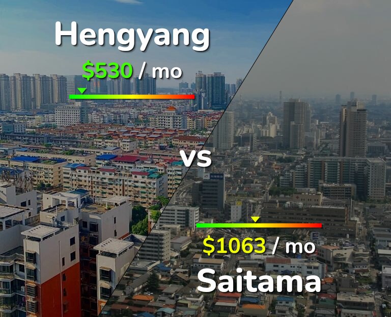 Cost of living in Hengyang vs Saitama infographic