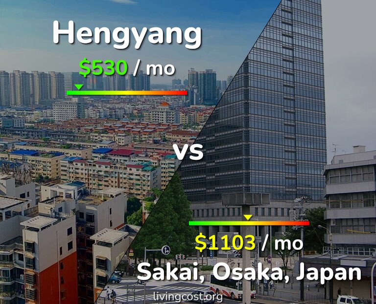 Cost of living in Hengyang vs Sakai infographic
