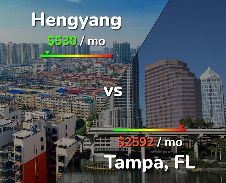 Cost of living in Hengyang vs Tampa infographic