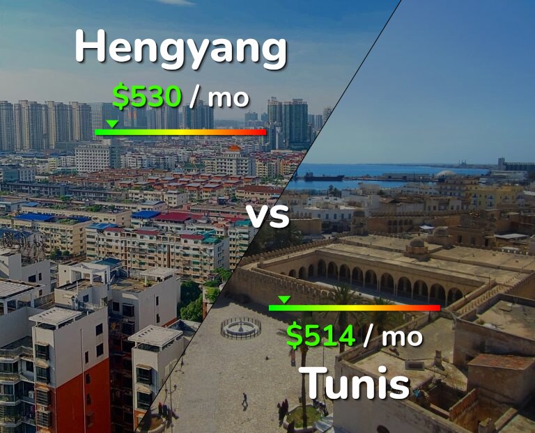 Cost of living in Hengyang vs Tunis infographic