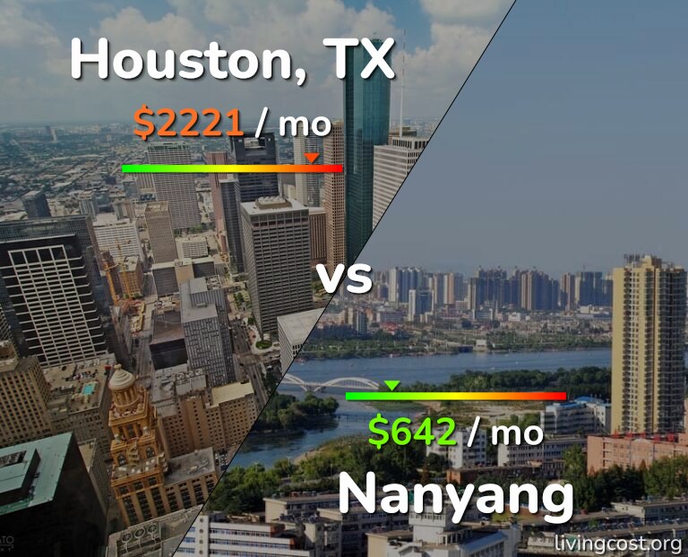 Cost of living in Houston vs Nanyang infographic