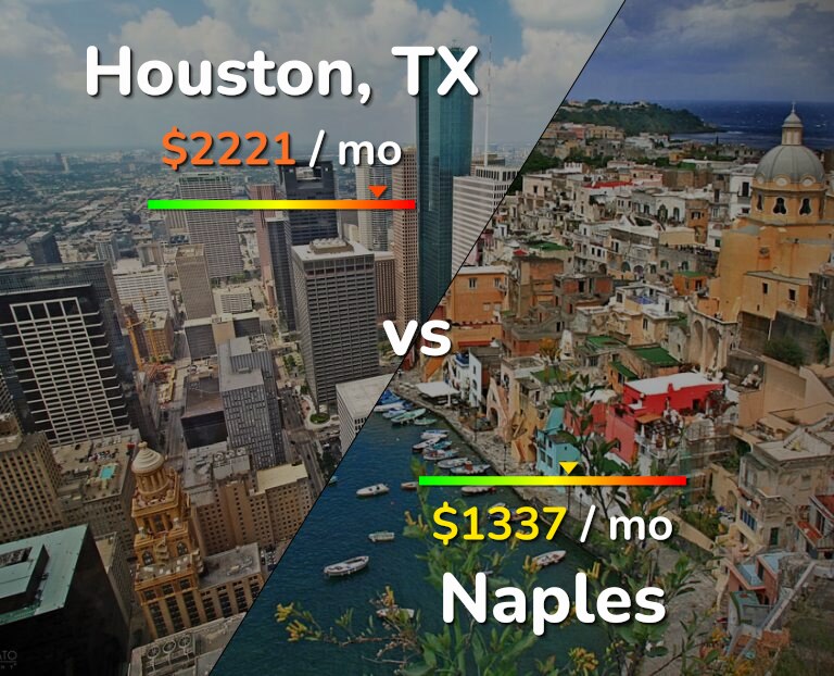 Cost of living in Houston vs Naples infographic
