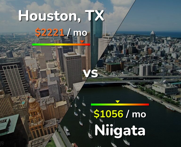 Cost of living in Houston vs Niigata infographic