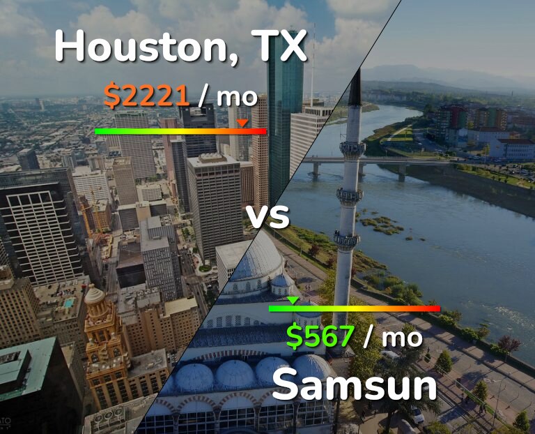 Cost of living in Houston vs Samsun infographic