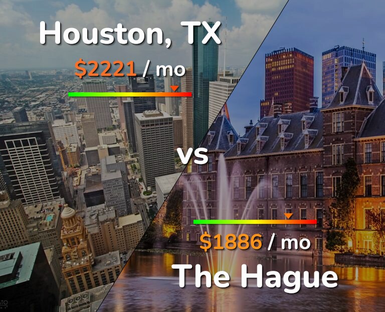 Cost of living in Houston vs The Hague infographic