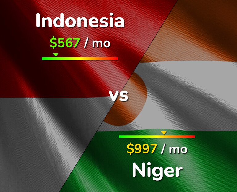 Cost of living in Indonesia vs Niger infographic