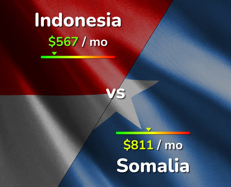 Cost of living in Indonesia vs Somalia infographic