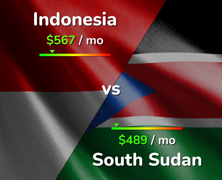 Cost of living in Indonesia vs South Sudan infographic