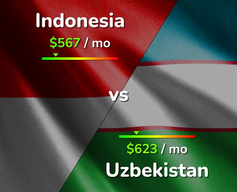 Cost of living in Indonesia vs Uzbekistan infographic