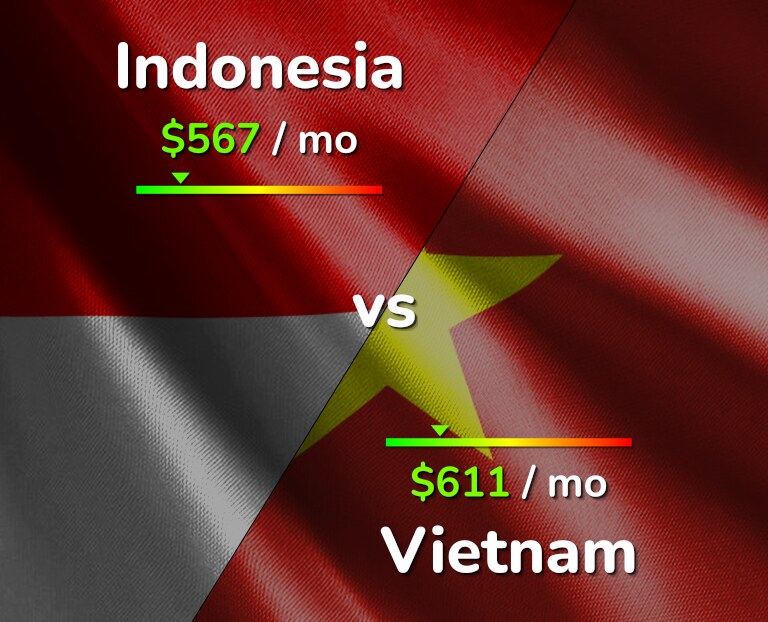 Cost of living in Indonesia vs Vietnam infographic