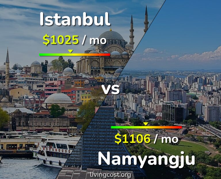Cost of living in Istanbul vs Namyangju infographic