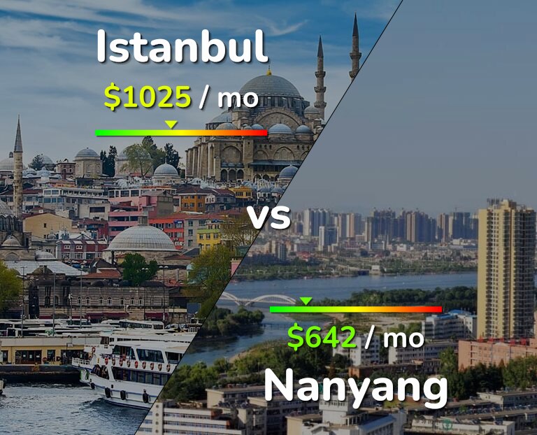 Cost of living in Istanbul vs Nanyang infographic
