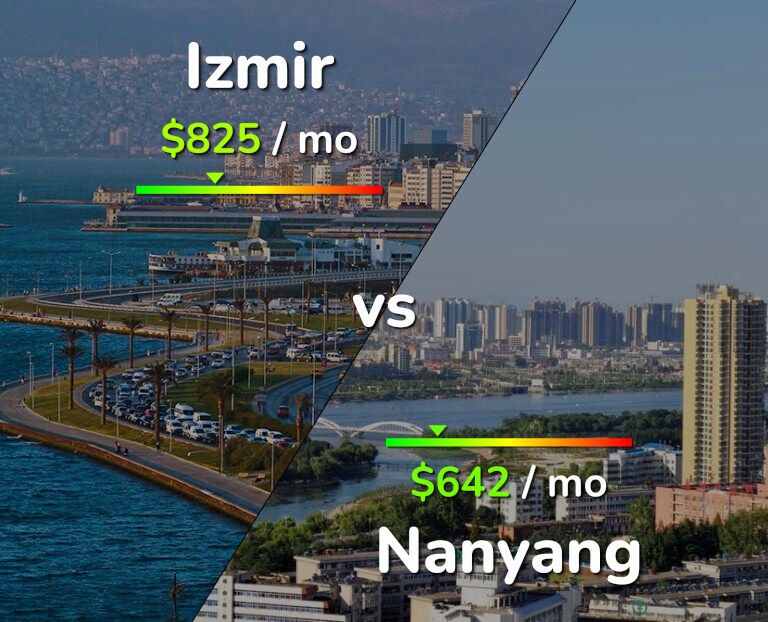 Cost of living in Izmir vs Nanyang infographic
