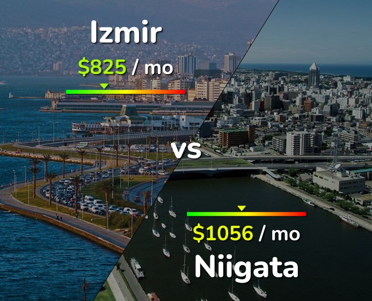 Cost of living in Izmir vs Niigata infographic