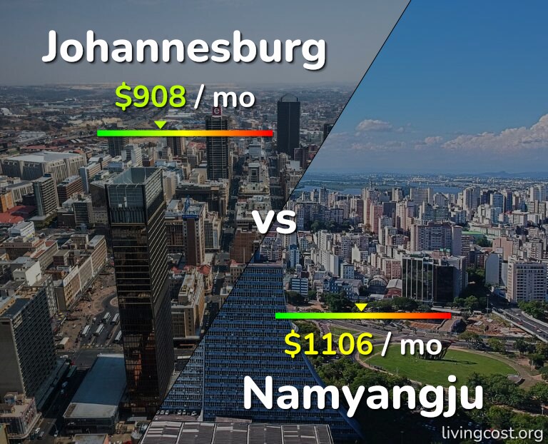 Cost of living in Johannesburg vs Namyangju infographic