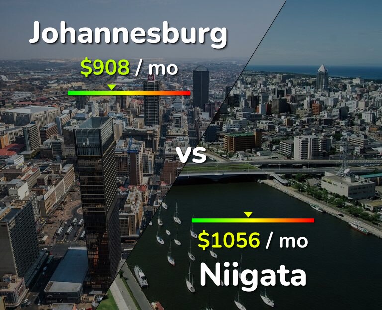 Cost of living in Johannesburg vs Niigata infographic