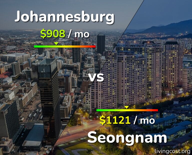 Cost of living in Johannesburg vs Seongnam infographic