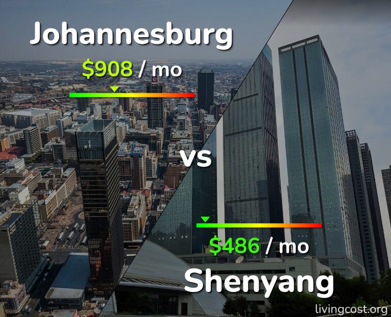 Cost of living in Johannesburg vs Shenyang infographic