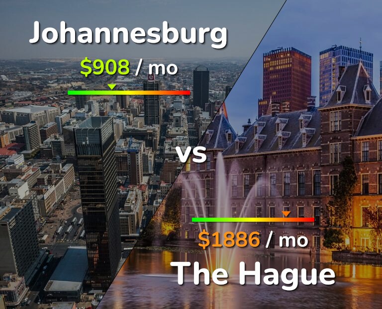 Cost of living in Johannesburg vs The Hague infographic
