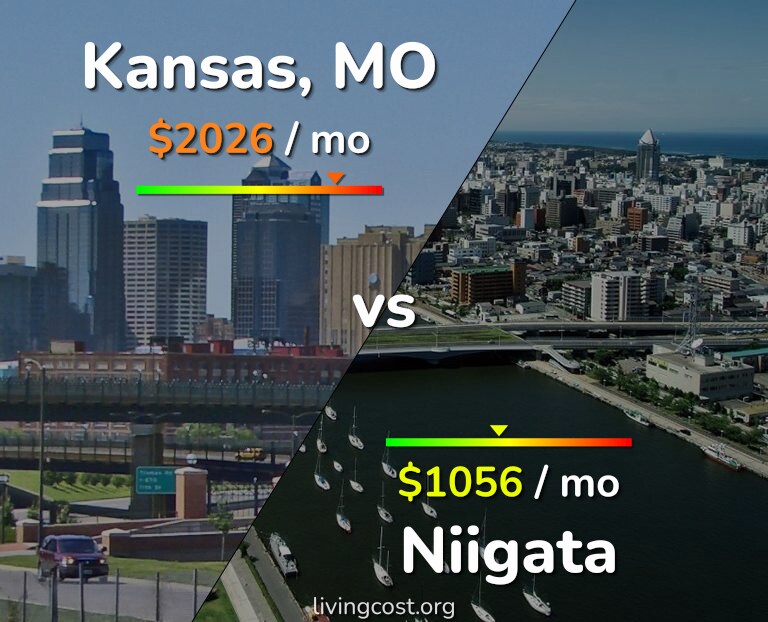 Cost of living in Kansas vs Niigata infographic