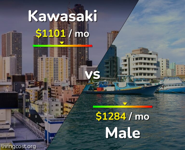 Cost of living in Kawasaki vs Male infographic